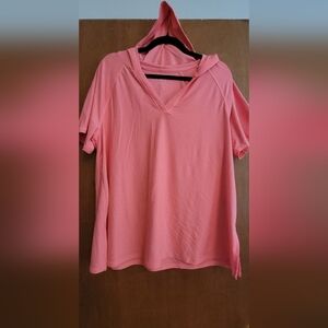 Lane Bryant Coral Short Sleeve V-Neck Tee